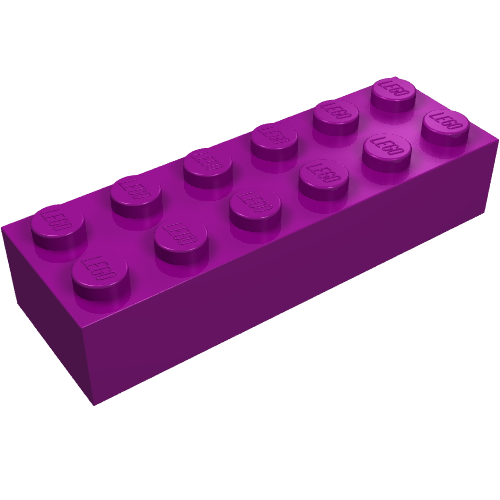 Lego Brick 2 x 6 / Purple