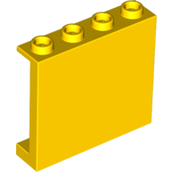 Lego Panel 1 x 4 x 3 [Side Supports / Hollow Studs] / Yellow
