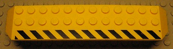 Lego Arch 2 x 14 x 2 1/3 with Black and Yellow Danger Stripes Pattern Model Right Side (Sticker) - Set 7900