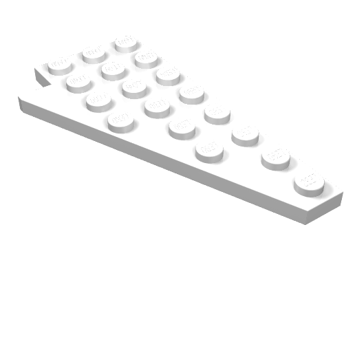 Lego Wedge Plate 8 x 4 Wing Right with Stud Notch / White