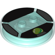 Lego Function Brick Round 4 x 4 x 2/3 with 2 Studs and Lime Crystal Ball Print