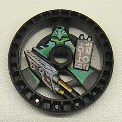 Lego Technic Disc 5 x 5 Notched, Laser with Robot Print / Black