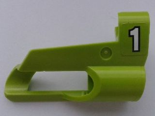 Lego Technic, Panel Fairing # 5 Small Short, Large Hole, Side A with White Number 1 with Black Outline Pattern (Sticker) - Set 8256
