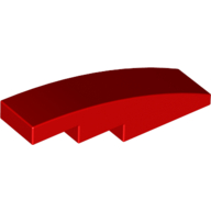 Lego Brick Curved 4 x 1 No Studs [Stud Holder with Asymmetric Ridges] / Red