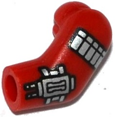 Lego Arm, Left with Silver Armor and Wrist Gun Pattern