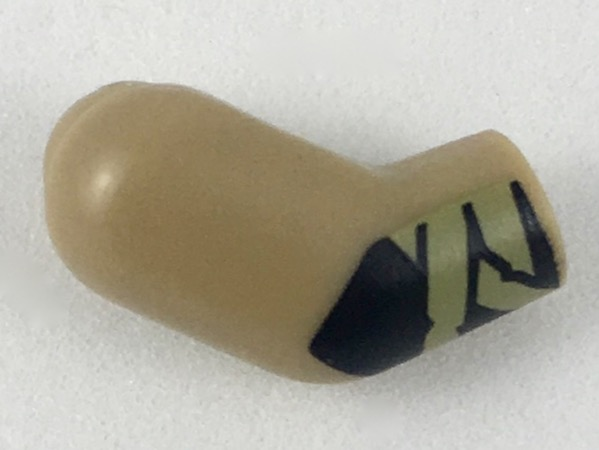 Lego Arm, Right with Black Glove, Olive Green Wrappings Pattern / Dark Tan