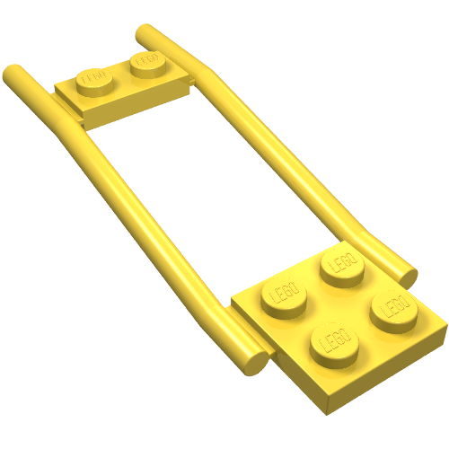 Lego Animal / Creature Accessory, Horse Hitching, 1 x 2 Plate and 2 x 2 Plate [Studded] / Yellow
