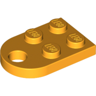 Lego Plate Special 3 x 2 with Rounded End, Hole / Bright Light Orange