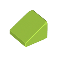 Lego Brick Sloped 30° 1 x 1 x 2/3 (Cheese Slope) / Lime