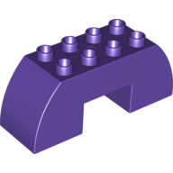 Lego Duplo Brick 2 x 6 x 2 Curved with 2 x 2 Cutout on Bottom / Dark Purple