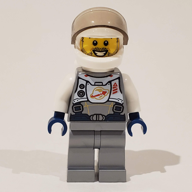 Lego Astronaut, Flat Silver, White Helmet with Visor
