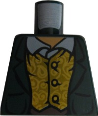Lego Torso LotR Jacket and Yellow Vest Pattern (Merry) / Dark Green