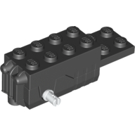 Lego Motor Pullback 2 x 6 x 1 2/3 Type 2 [Fast] Black Base, White Axle / Black