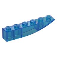 Lego Brick Curved Inverted 6 x 1 / Trans-Dark Blue