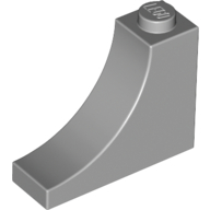 Lego Brick Curved 1 x 3 x 2 Inverted [Inside Bow] / Light Bluish Gray