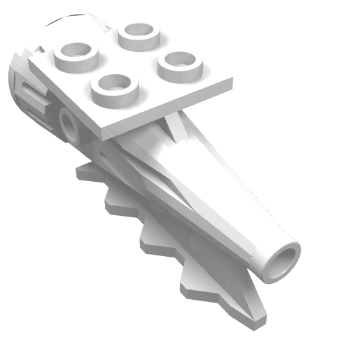 Lego Tail 4 x 2 x 2, Rocket / White