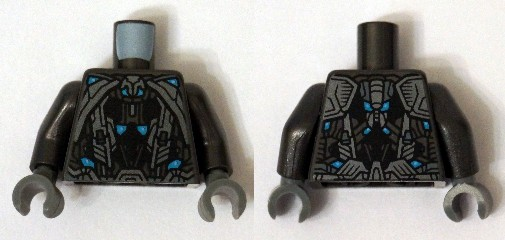 Lego Torso Armor Robot with Blue and Light Bluish Gray Pattern / Pearl Dark Gray Arms / Dark Bluish Gray Hands