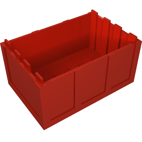 Lego Trunk / Chest Bottom 4 x 6 x 2 1/3 / Red