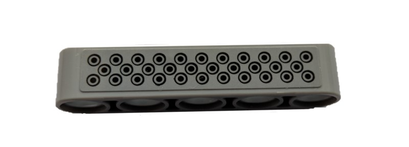 Lego Technic, Liftarm Thick 1 x 5 with Black Circles Tread Plate Pattern (Sticker) - Set 42079 / Light Bluish Gray