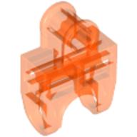 Lego Technic Axle Connector 2 x 3 with Ball Socket, Open Sides / Trans-Neon Orange