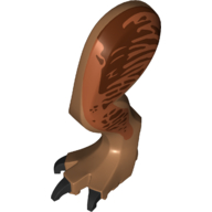Lego Animal Body Part, Dinosaur, Tyrannosaurus Rex Leg, Left, with Pin, Dark Orange and Reddish Brown Markings Print / Medium Nougat
