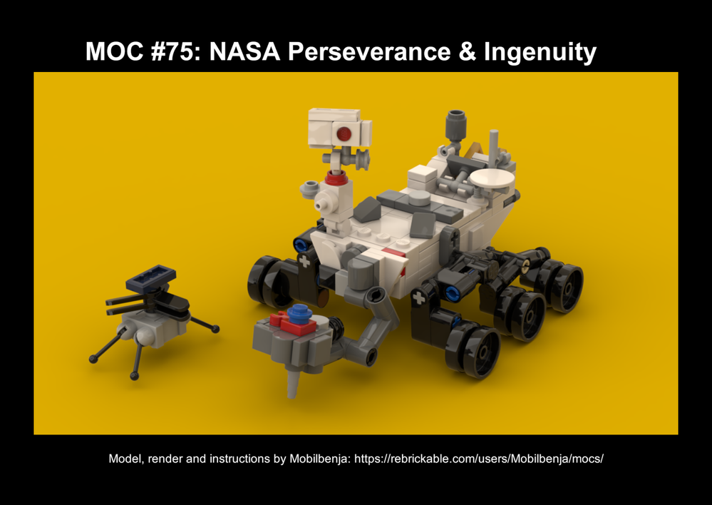 Lego NASA Perseverance rover & Ingenuity helicopter