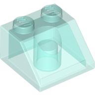 Lego Brick Sloped 45° 2 x 2 / Trans-Light Blue