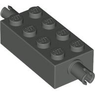 Lego Brick Special 2 x 4 with Pins / Dark Gray