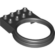 Lego Duplo Plate 2 x 4 with Round Tube Holder / Black