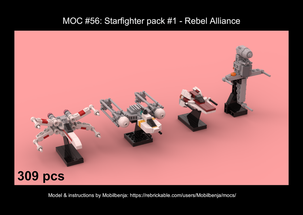 Lego Starfighter pack #1: Rebel Alliance (microscale)