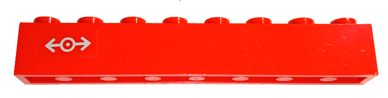 Lego Brick 1 x 8 with Light Bluish Gray Train Logo Small Pattern Left (Sticker) - Set 7897