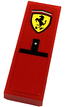 Lego Tile 1 x 3 with Ferrari Logo and Black T-Shape Pattern (Sticker) - Set 76934