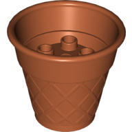 Lego Duplo Food Ice Cream Cone 4 x 4 x 3 / Dark Orange