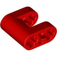 Lego Technic Connector 2 x 2 with 1 x 1 Cut-Out with Axle Holes / Red