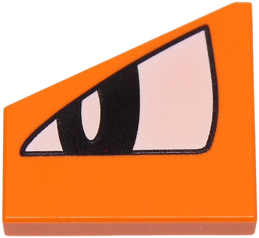 Lego Tile, Modified 2 x 2 Wedge Right with Black and White Eye Pattern (Pokémon Arcanine Eye)
