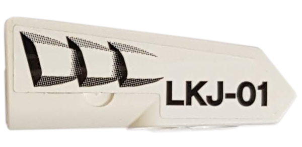 Lego Technic, Panel Fairing #22 Very Small Smooth, Side A with Air Intake and 'LKJ-01' Pattern (Sticker) - Set 42057