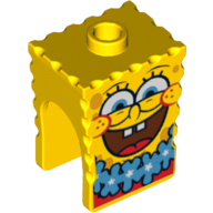 Lego Minifig Head Special, SpongeBob with Open Smile Large and Blue Lei Print