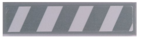 Lego Tile 1 x 4 with Light Bluish Gray and White Danger Stripes Pattern (Sticker) - Set 41381 / Light Bluish Gray