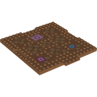 Lego Plate Special 16 x 17 x 2/3 with 1 x 4 Recessed with Checkerboard Tiles, Paws and Rugs Print / Medium Nougat