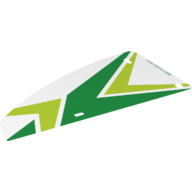 Lego Sail, Triangular, 10 x 19 with Green and Lime Chevrons Print / Trans-Clear