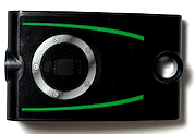 Lego Technic, Panel Curved 2 x 5 x 3 Double Modified L-Shape Quarter Ellipse Thick with Bright Green Stripes and Gas Filler Cap Pattern (Sticker) - Set 42170