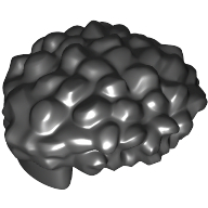 Lego Hair Coiled, Straight Sides / Black