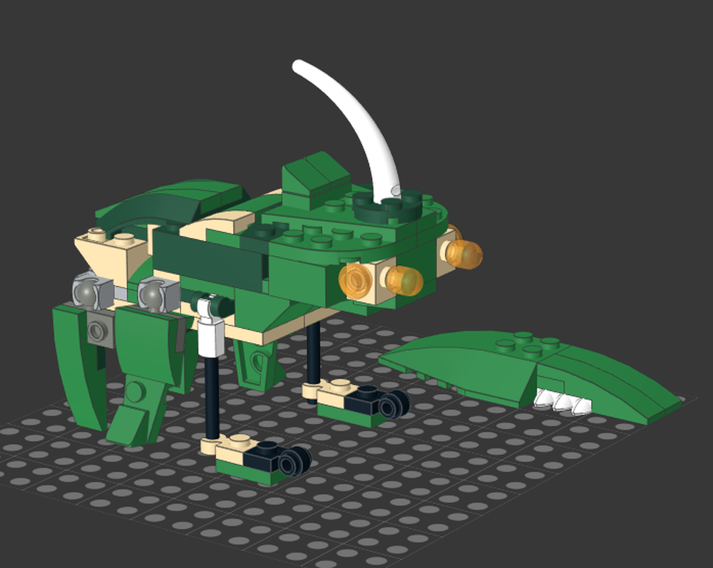 Lego Green Rhinoceros Beetle and Larva Alternate build (31058)