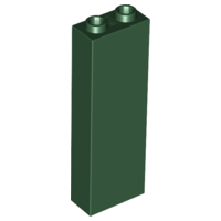 Lego Brick 1 x 2 x 5 / Dark Green