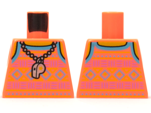 Lego Torso Tank Top Whistle Necklace Pattern / Coral