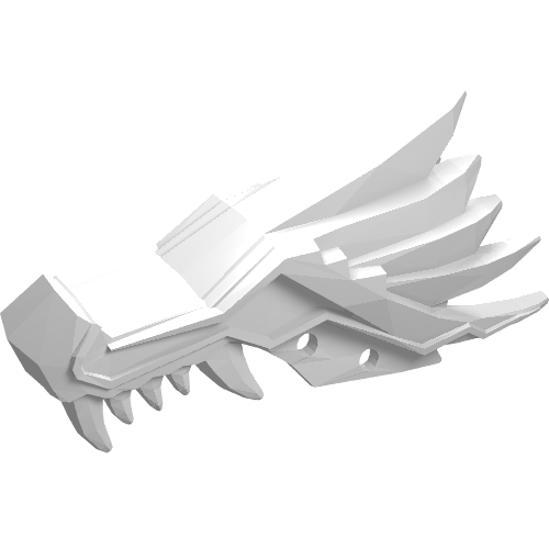Lego Creature Body Part, Dragon Head Upper Jaw [Plain] / White