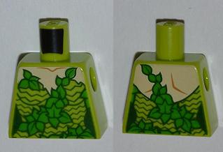 Lego Torso Batman Poison Ivy Plant Foliage Pattern / Lime