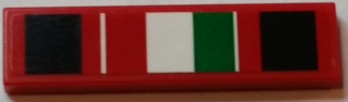 Lego Tile 1 x 4 with Italian Flag and Black Squares on Red Background Pattern (Sticker) - Set 75908 / Red