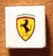 Lego Tile 1 x 1 with Ferrari Logo Pattern (Sticker) - Set 8144