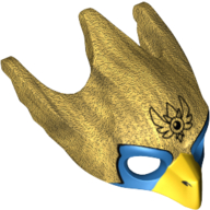Lego Mask Bird (Eagle) with Yellow Beak and Blue Eyes Print / Pearl Gold